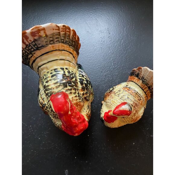Rare Vintage Tom and Hen Turkey Salt & Pepper Shakers - Hand-Painted, Marked Jap - Picture 16 of 16